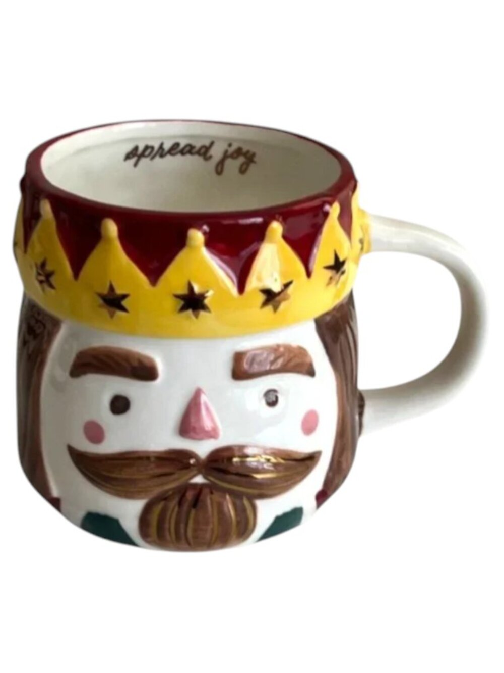 Vintage-Style Holiday Nutcracker Mug "Spread Joy" Christmas Ceramic Coffee Cup